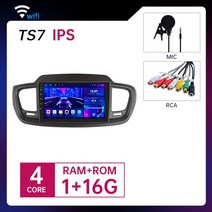 Carlaoer 자동차 차량용 카 오디오 HUD 내비게이션 기아 Sorento 3 2014 - 라디오 멀티미디어 비디오 플레이어 스테레오 GPS 안드로이드 10 2din 2 din, 01 1G 16G Mic