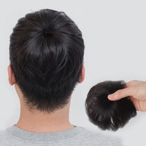 인모 정수리 가발(블랙) 남자 여자 생머리 부분가발, 블랙, 1개