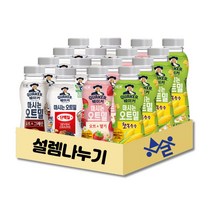 [설렘나누기] 퀘이커 마시는 오트밀 패키지 세트, 설렘나누기, 16페트, 그레인4+단백질4+딸기4+찰옥수수4