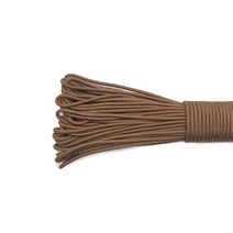 등산로프 낙하산줄 캠핑 다용도 스트링 100m 직경 2mm 원 스탠드 코어 paracord 생존 코드 끈 등반 하이킹 보석, 갈색, 25피트