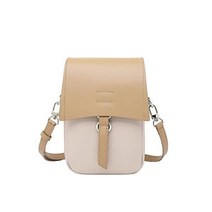 파우치 LDCHNH 가죽 여성 디자인 센스 카우하이드 콘트라스트 컬러 휴대 전화 가방 어깨 메신저 작은 동전 지갑