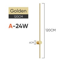 분광계 광도계 적외선 LED 벽 램프 350 ° 회전 현대 긴 빛 홈 침실 계단 거실 소파 배경 조명 장식, A-Golden 120CM 24W, CHINA, No plug + Cool White(5500-7000