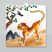 [필아트샵]전통 민화 원앙 종이액자, 민화 호작도