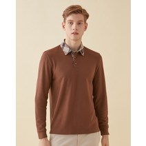 22FW [Original Housecheck] 닥스 오리지널 하우스체크 카라포인트 브라운 기모 겨울 티셔츠 DMTS2D301W2