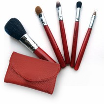 천연모 미니 휴대용 메이크업 브러쉬 5종세트 5PCS 자연모 파우더 브러쉬 블러셔 브러쉬 아이섀도우 아이브러쉬 립브러쉬 MAKEUP BRUSH SET
