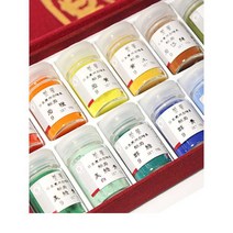 일본 나카가와 피닉스 분채 동양화물감 민화물감, 일본 봉황 12색 빨강 박스