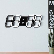 촘스토리 3D LED 벽시계 대형 37cm, 블랙