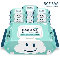 BAEBAE(베베) 아기물티슈 비데용 55gsm 캡형 30매 10팩