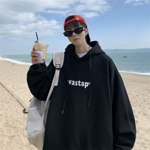 스노우 보드 톨티 후드 스웨터 남성 가을 오버핏 편지 간단한 자켓 트렌드 브랜드 플러스 벨벳 대형 탑