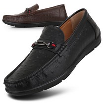 보이센스 타조 비조 장식 중년 남자 캐주얼 로퍼 남성 슬립온 효도화 단화 구두 신발