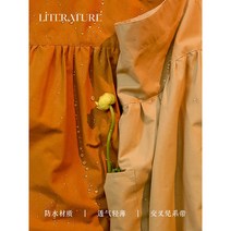 오리지널 가와이드 코튼 린넨 앞치마 여 가정용 주방 2022 서양식 빅사이즈 작업복 맞춤_BOK, 카키