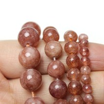 썬스톤 오렌지 월광석 산주 볼 DIY 핸드메이드 스트링 크리스털 소재 팔찌 목걸이, 최적화태양석8mm약46개