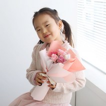 미니 꽃다발 어린이 졸업식 수료식 유치원 입학식 졸업 초등학교 작은 비누 사탕 부케 꽃 만원 화이트데이 발렌타인데이 기념일 재롱잔치 학예회 초콜릿 초콜렛, 살몬핑크