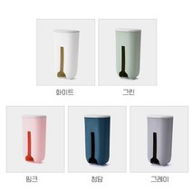 비닐정리함 부착형 주방용 부엌 수납함 거치대 비닐봉투 디스펜서 종량제봉투 깔끔정리, 그레이, 1개