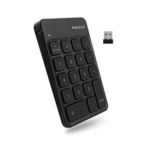 Macally 2.4G 무선 숫자 패드 USB 10키 키패드 충전식 18키 슬림 블랙 애플 Mac iMac 맥북 Pro Air 윈도우 PC