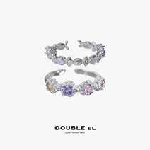 여심 터짐｜DOUBLEEL 틈새 디자인 개방 조절 가능 색상 지르코늄 전신 스털링 실버 925 반지 여성