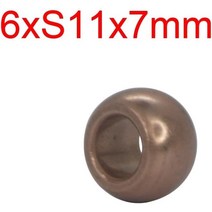 5pcs 6mm 핀 샤프트 냉각 팬 모터 청동 부시 소결 철 구리 자체 윤활 슬라이드 볼 베어링, 한개옵션0