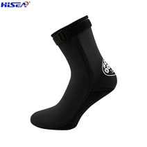 웻수트 웨이크보드복 바다수영 서핑 프리다이빙 해루질 슈트 Hisea 3mm 네오프렌 겨울 삭스 소프트 안티 스크래치 삭스 신발 하이 어퍼 따뜻한 미끄럼 방지 신발, 검은색, 엑스