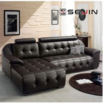 세진침대 에리카 이태리 라텍스 천연가죽 4인 카우치쇼파, 그레이(착석시 우측카우치)