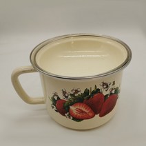 예쁜 그릇 집들이 선물1.4L 16cm 에나멜 누들 컵 뚜껑 작업 도시락 캔틴 싱글 핸들 상자 신선 유지 귀여운, 01 6 인치
