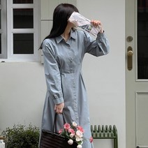 [바보사랑] 여성 베니스 자글로이 비조 셔츠 롱 원피스[디작소]
