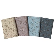 퀼트패키지 체크 잔꽃 플라워 프린트 원단 1/4마 4종