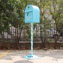유럽풍 우체통 편지함 우편함 앤틱 예쁜 빨강 스탠드 전원주택 실외용 철제 원룸 무인 야외, 10 - 스카이 1.2m