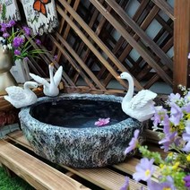 수경화분 모조석 백조화분 정원 안뜰 발코니 꽃밭 장식 장식 구리 커피 재배 화분, 모방 석 스완 분지