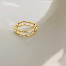 케빈 작은 네모난 반지 여자 패션 순은 경사 지르코늄 검지 반지 네모난 다이아몬드 냉풍 반지 개구소 링