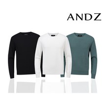 [ANDZ](BHE1ERC1001)앤드지 면혼방 긴팔 라운드 니트 4종 택1 구성상품