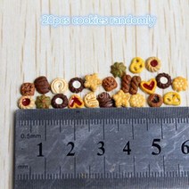미니어쳐 가구 소품 1/12 스케일 소형 인형 집 케이크 스탠드 미니 도넛 바비 장난감 OB11 주방 용품, 20 random cookies