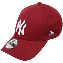 New Era 남성 9forty MLB 리그 에센셜 뉴욕 양키스 유니섹스 캡, [01] 한 사이즈, [02] 빨간색