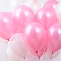 (주)파티해 천장장식 펄풍선(헬륨효과)세트-라이트핑크&화이트