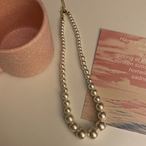 [당일출고] 링핑 믹스진주 16mm 언발 진주목걸이 롱진주 굵은진주 목걸이 50대 엄마진주목걸이