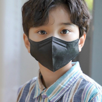 푸름마스크 초등 고학년 학생 주니어 컬러 새부리형마스크, 젯블랙 25매