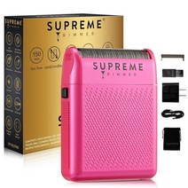Supreme Trimmer STF101 Solo Shaver 싱글 포일 면도기 (150분 작동 시간) 이발소 여행 또는 가정용 포켓 (핑크) 599704, Pink
