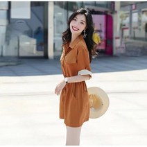 Momolatti 여성 루즈핏 허리 여름 반팔 반바지점프수트