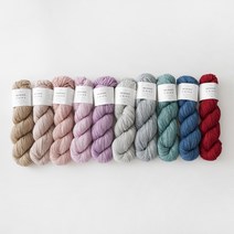슬로우모먼츠 메리노 칩스 - 양 많은 고급 메리노울 100% 믹스실 대바늘뜨개실, 라일락믹스, 1개