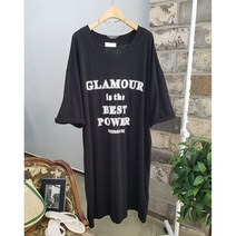 상상그이상 여성용 국내제작 글래머 원피스 부드러운 슬라브원단 세상편한 루즈핏 브이넥 레터링 포인트 롱원피스