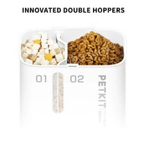 PETKIT 스마트 자동 급식기 고양이 다중 가족용 더블빈 대용량 2in1, WHITE