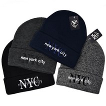 캡이요 2031 NYC 뉴욕시티 자수 비니 겨울 모자