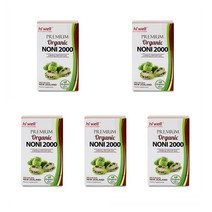 Hi Well Premium Organic Noni 2000 200Soft Gels 하이웰 프리미엄 노니 2000 200정 5팩, 5개