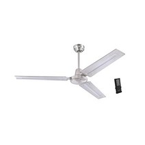 Westinghouse 조명 Westinghouse 7861400 산업용 56인치 3개 실내 천장 선풍기 브러시드 니켈 스틸 블레이드, Brushed Nickel, Remote Control, Fan
