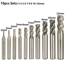 밀링커터 Xcan hss 4 플루트 엔드 밀 1 5 13mm cnc 기계 도구 라우터 비트 금속 알루미늄 비트, 10개 2-12mm