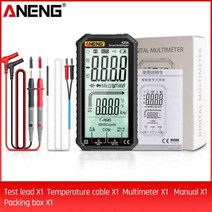 탁도계 탁도측정기 ANENG 620A 디지털 스마트 멀티 미터 트랜지스터 테스터 6000 True RMS 자동 전기 커패시턴스 미터 온도 저항 계산, Black