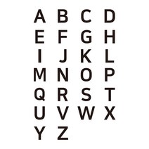 알파벳 스티커 대형 영어 이니셜 네임 다용도 스티커, 검정, P