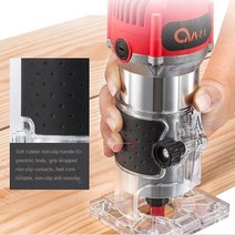 목공 전기 트리머 목재 밀링 조각 슬롯 트리밍 기계 핸드 조각 기계 목재 라우터 6.35mm 20000rpm, 한개옵션0
