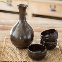 옹기 주병 동동주잔 전통 주기 술병 술잔 막걸리 동동주 잔 호리병, 옵션선택