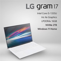 LG전자 2023 그램17 17ZD90RU-GX56K [프리미엄 패키지], W, 코어i5, 2TB, 16GB, WIN11 Home