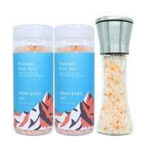 [그라인더 증정] 자연지애 히말라야 핑크솔트 550g / 100% 히말라야 천연암염 / 굵은소금 / 암염광산에서 채굴한 청정 소금, 550g 2개+그라인더 증정